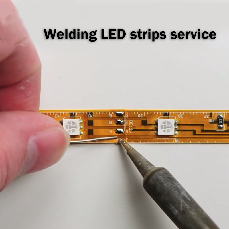 Soldering service for Non-waterproofIP20, Waterproof IP65/IP67/IP68 Flexible LED Strips Soldering service for Non-waterproofIP20, Waterproof IP65/IP67/IP68 Flexible LED Strips